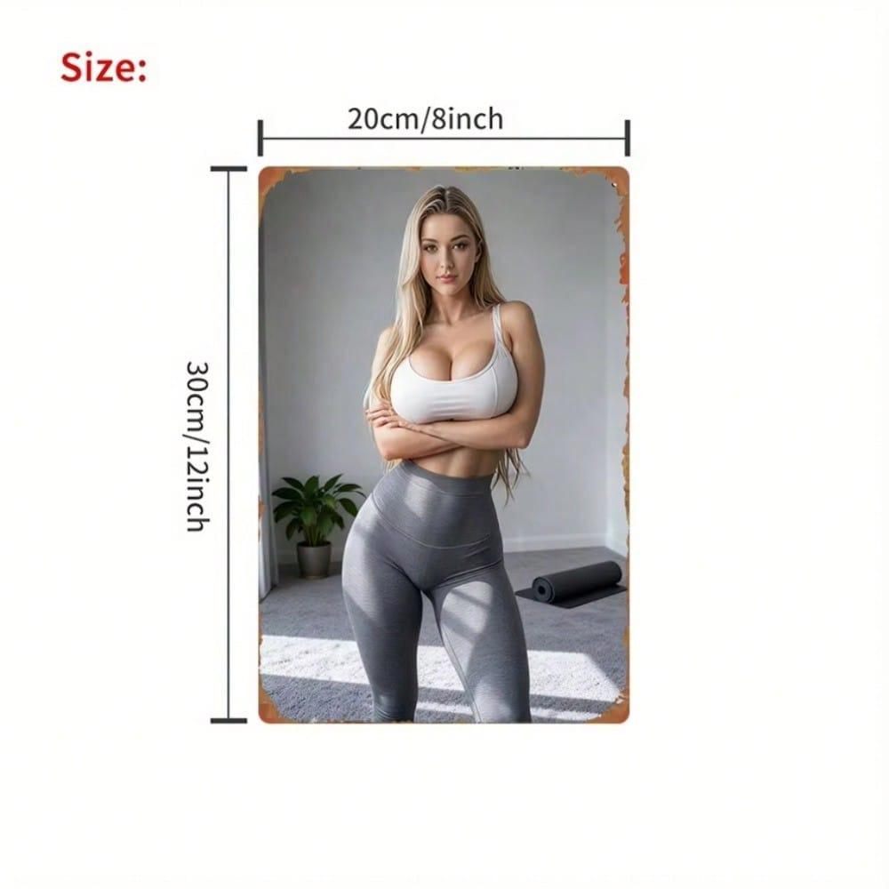 Fashion Fitness Woman Metal Poster Wall Decor