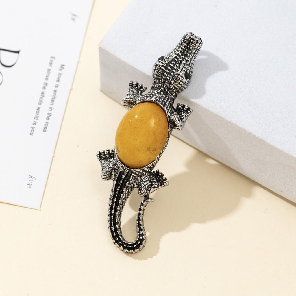 Creative Cartoon Crocodile Brooch With Alloy Inlay For Jewelry Making And Accessories