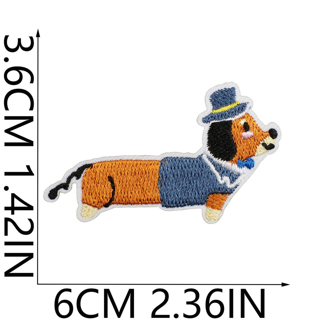 Korean Cute Dachshund Dog Embroidery Cloth Sticker Diy Bag Dress Up Puppy Patch Sticker Computer Embroidery Zhang Zai Ironing