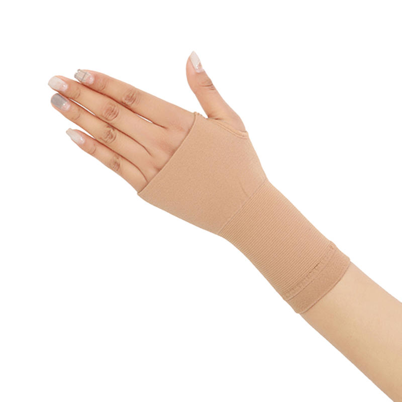 

1PC Unisex Wrist Thumb Support Fingerless Compression Gloves Stretch Palm Hand Brace Scar Cover Wrist Thumb Supports Brace Without thumb-L тілесний
