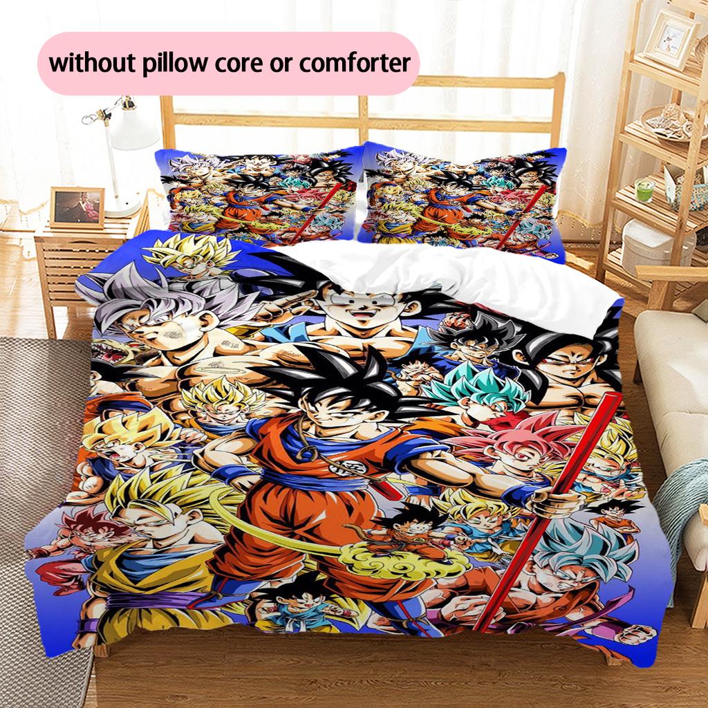 Set cu cuvertură și fețe de pernă cu model de desene animate Decorare casă Cadou de ziua de naștere (1 * husă de pilotă + 2 * fețe de pernă, fără miez)