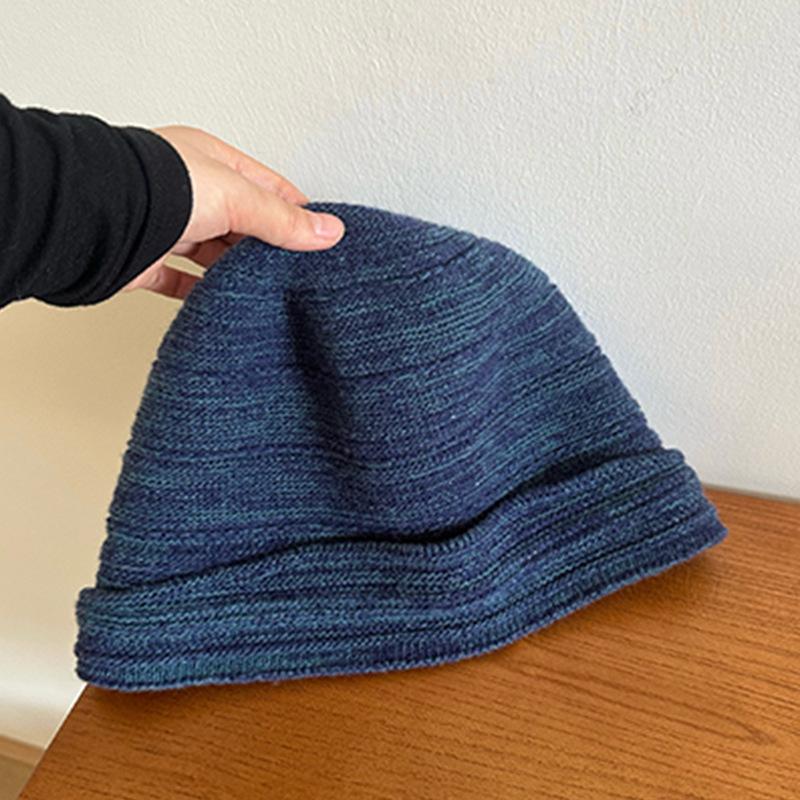 Women S Large Size Fold Knit Beanie Warm Winter Autumn Hat
