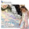 Competitive Price 18MM Drop Sequin Fabric Luxury Ivory Iridescent Big Sequin Mesh Fabric Sequin Embroidery Fabric for Garments