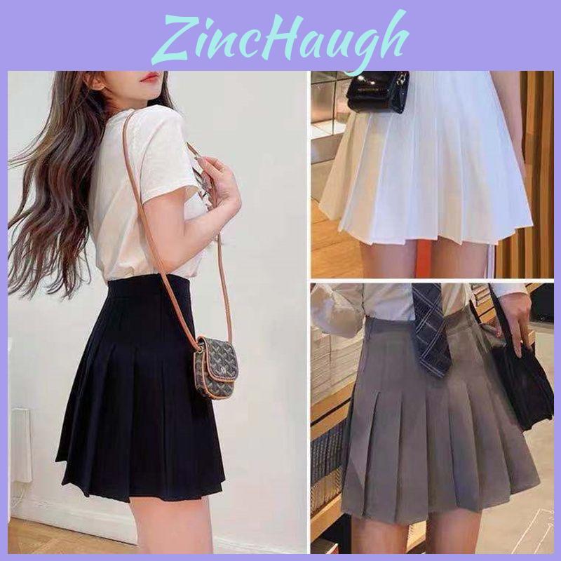 Stylish Women High Waist Pleated Skirt Featuring Comfortable Safety Shorts Inside