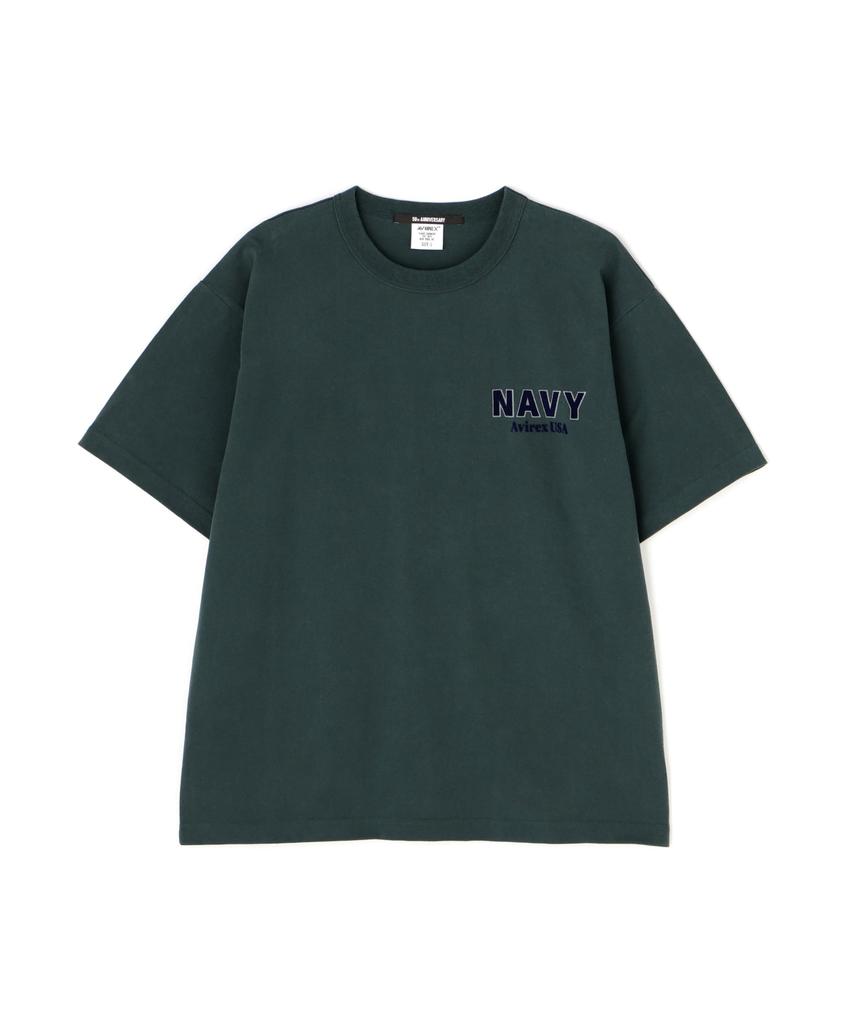 Avirex ACADEMY Militärakademie Kurzarm Größe Dunkel MIL. T-SHIRT "US. NAVY" T-Shirt, Herren, 2XL, Grün, 783-5134027