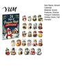 24 Days Countdown Calendar Guinea Pig Advent Calendar, 24Pcs Acrylic 2D Ornament Set with Decorative Patches Christmas Outfits, Tree Hanging