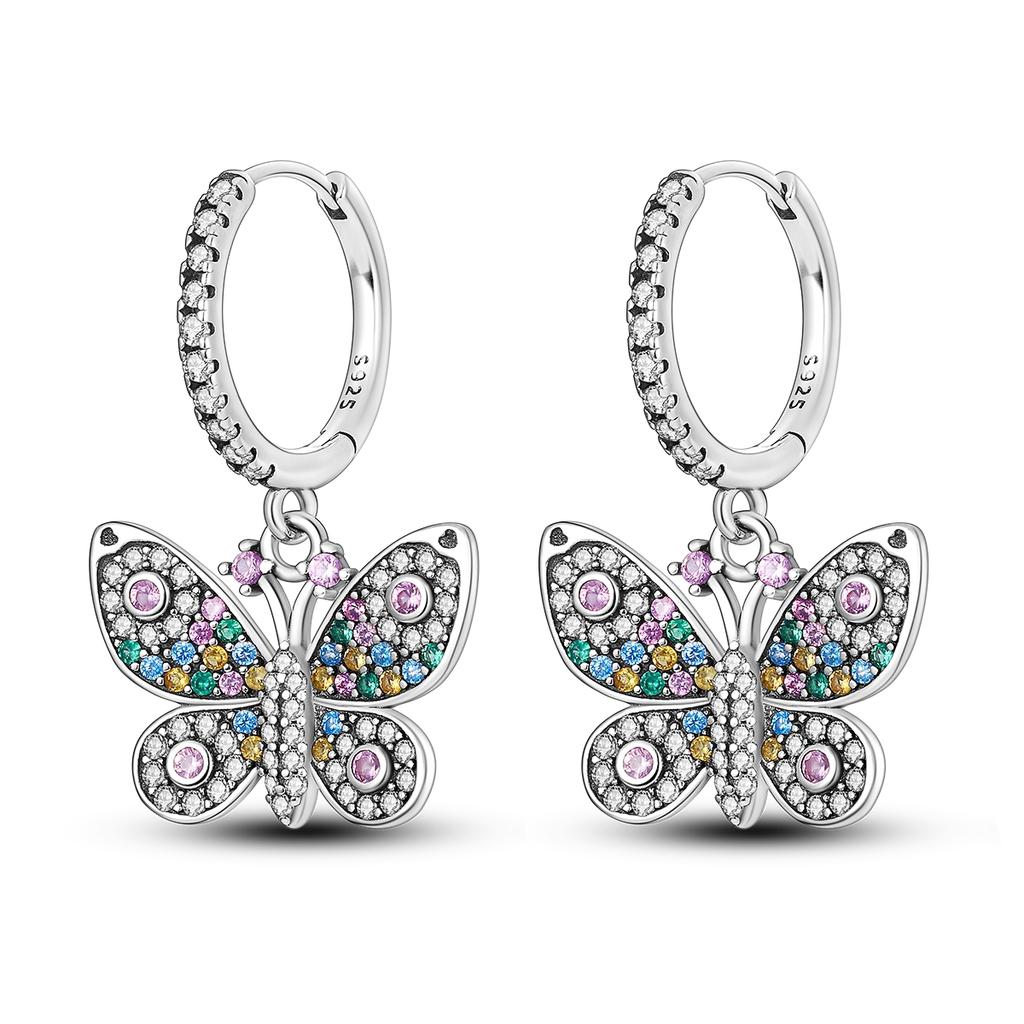 Orstarry 925 Silver Pink Sweet Bow Earrings Women Jewelry Trendy Drop Earrings Party Gift Anniversary