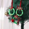 Merry Christmas Wreath Pendant With Bell Car Door Hanging Decoration Xmas Party Christmas Tree Decor Accessories