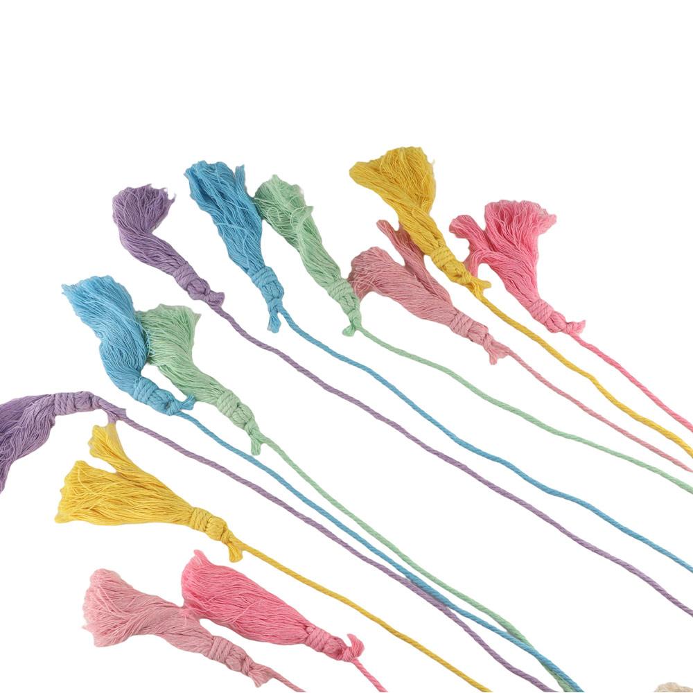 Hand-woven Weaving Rainbow Hangings Cotton Rope Bedroom Pendant Tassel Tapestry  Children's Room
