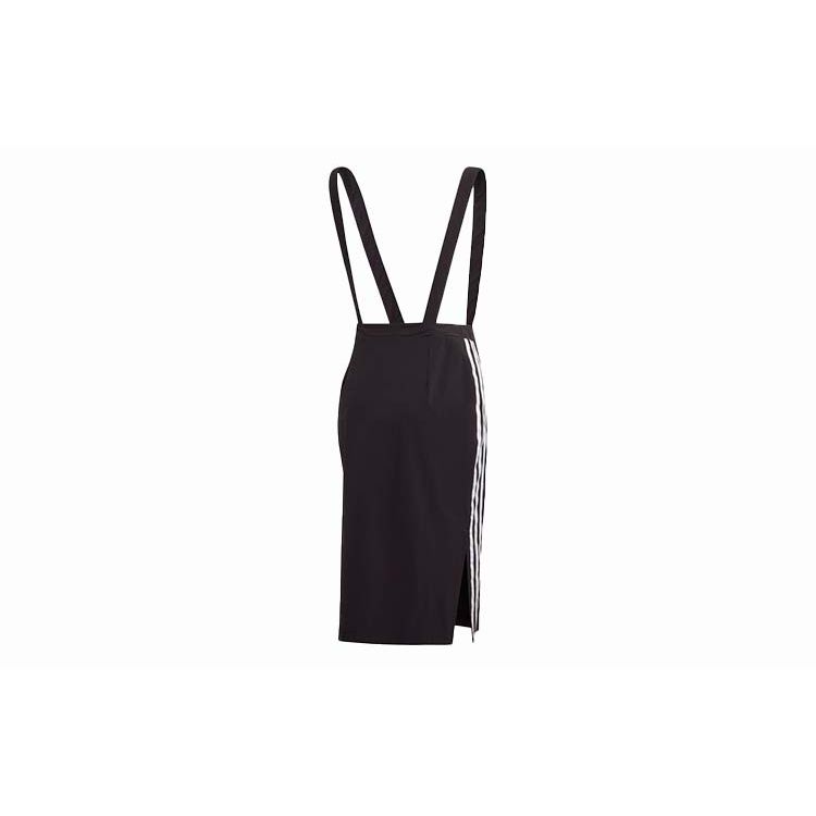 Adidas Originals Chino Skirt Sports Stripe Breathable Quick-Dry Round Neck Sleeveless Dress Women Dresses Black GK3657