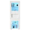 60*40*170cm Cabinet, Display Cabinet with Acrylic Door, High Gloss Storage Cabinet with LED Lighting, 2 Glass Shelves, Highboard, White