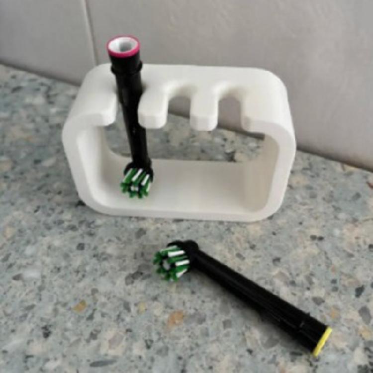 Efficient Wall Mounted Toothbrush Holder with 3 Slots For Toothbrush Head Hanging Toothbrush Drying Rack for Bathroom