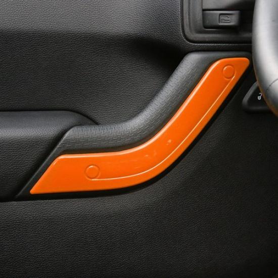 Orange Interior Door Handle Panel Cover Strips Trim For Jeep Wrangler JK 2011-17
