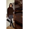 Womens Solid Color Turtleneck Sweater Loose Casual Knit Top Thick Versatile Winter