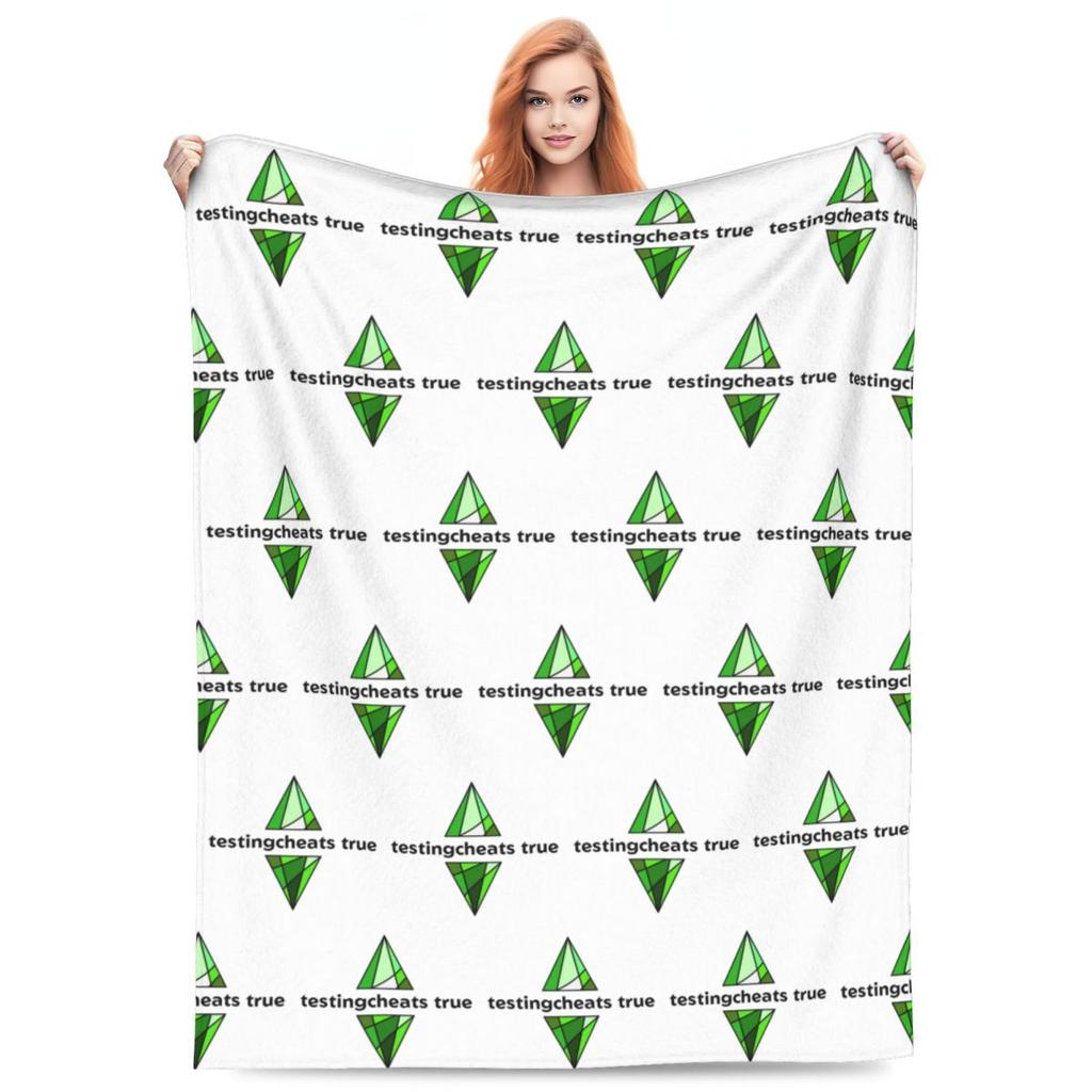 The Sims   Testingcheats True Plumbob Blanket Soft Warm Flannel Throw Blanket Plush for Bed Living room Travel Home Sofa