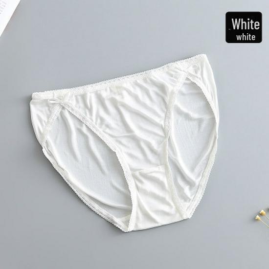 Roupa Íntima de Seda de Amora Feminina de Alta Qualidade Tangge: Calcinhas/Cuecas Sexy de Cintura Baixa