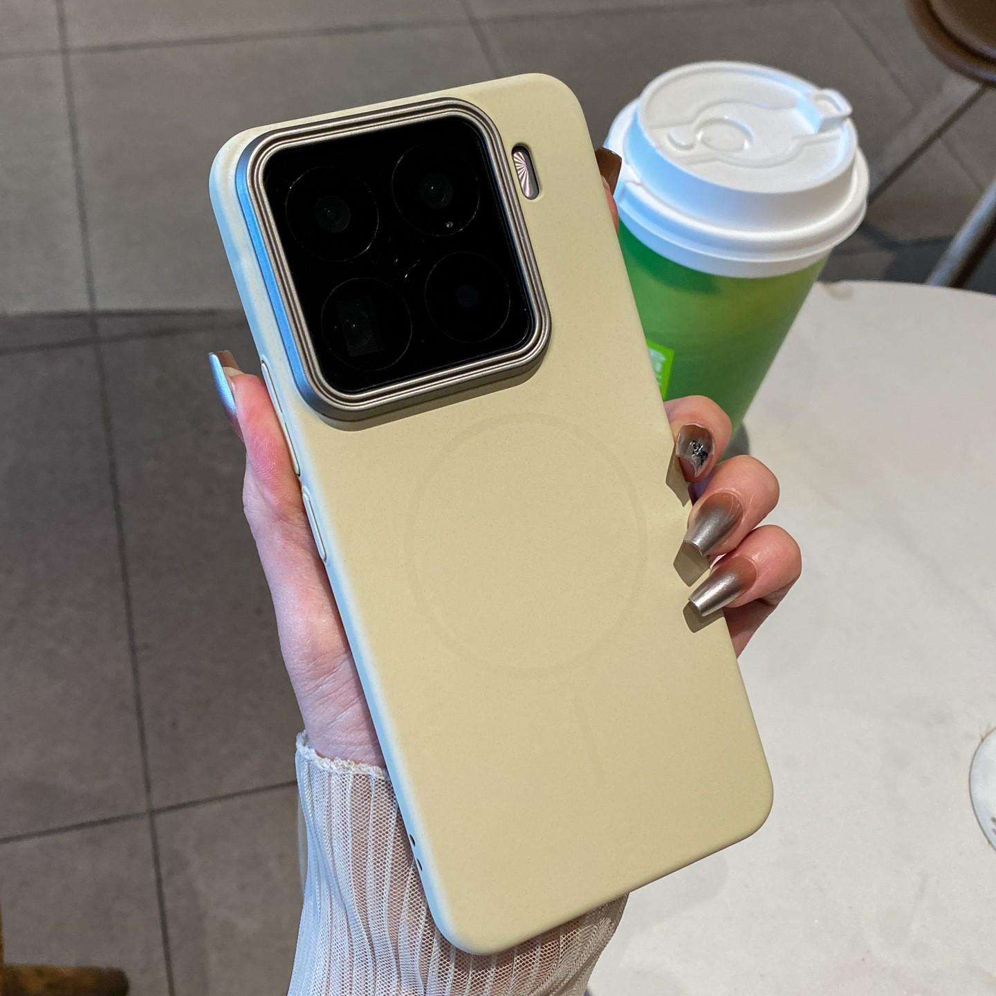 

Розкішний матовий м який чохол з пісковика для Xiaomi Mi 13 14 15 15S Pro Ultra Redmi K80 POCO F7 Чохол для бездротової зарядки Magsafe For Xiaomi 14 білий