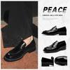 2025 Casual Men Penny Loafers Genuine Leather Slip On Black Casual Business Dress Shoes Mens Wedding Party Office Shoes