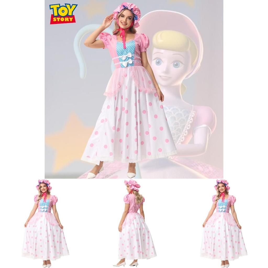 Pink Polka Dot Shepherdess Adult Cosplay Costume For Halloween Ymks Brand