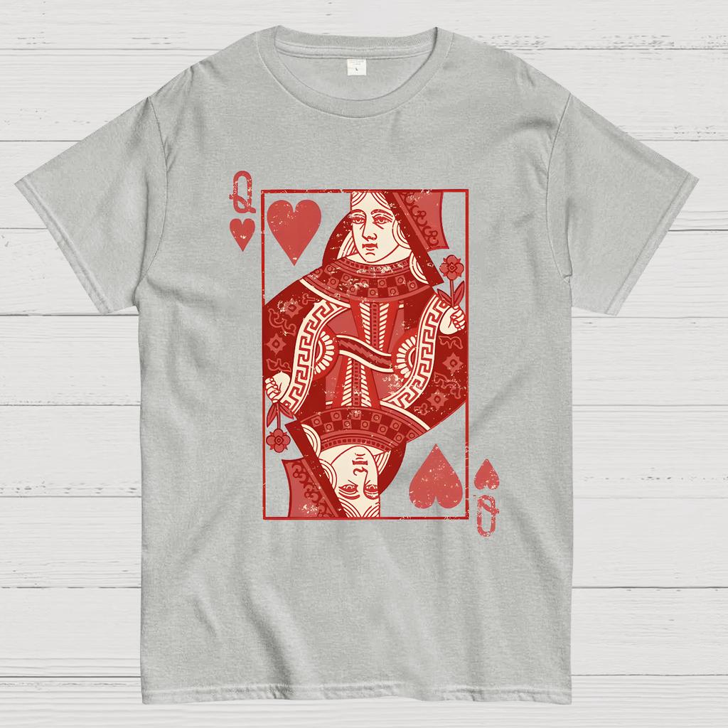 Queen of Hearts Valentine Shirt Matching Couple Gift Unisex 100% Cotton Summer Casual Cool Loose T-Shirt