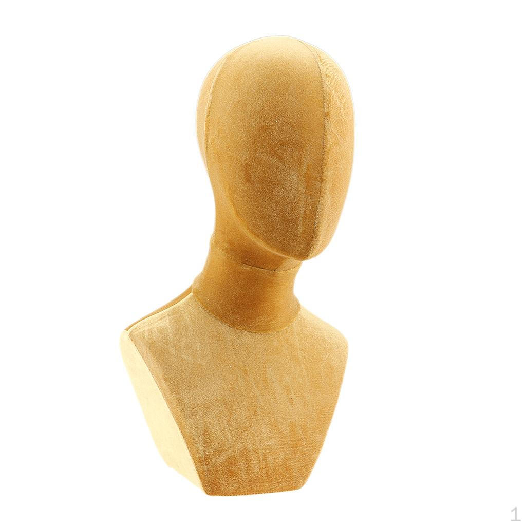 Buy Freestanding Velvet Model Mannequin Head Stand for Wigs Hat Jewelry