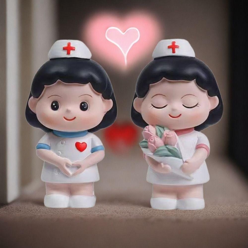 DlY Doctor Garage Kit White Doctor Nurse Model Statue Cute Nurse Baking Ornaments Gift