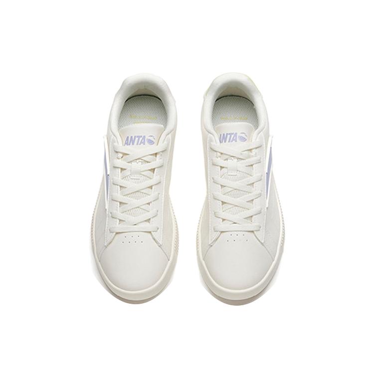 New Anta Life Collection Slip Resistant Abrasion Resistant Low Top Skateboard Shoes Women's White Purple Green 122138062-3
