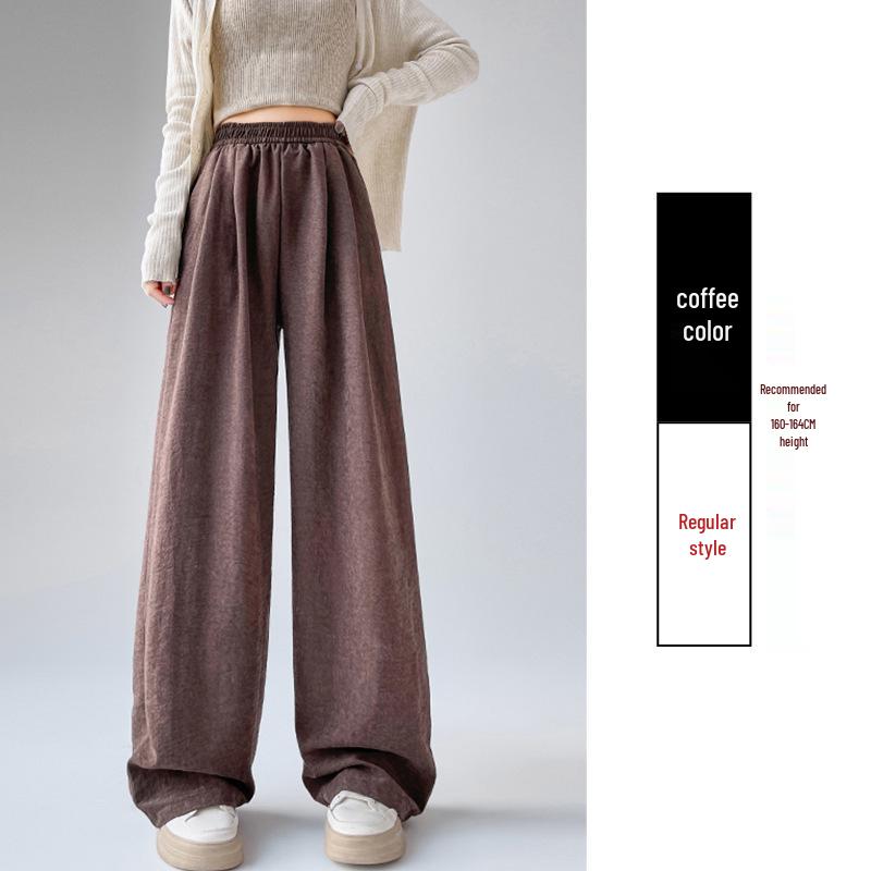Women s Lazy Style High-Waisted Yamamoto Milk Puff Pants - Loose, Casual, Versatile, Slimming Wide-Leg for Spring/Summer M