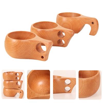Outdoor Portable Wooden Ancient Kuksa Coffee Tea Milk Breakfast Drinking Mug Cup