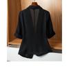 Summer Solid Casual Fashion Cardigan Blazers Women Half Sleeve All-match Coat Suit Female Outwear Jacket Top