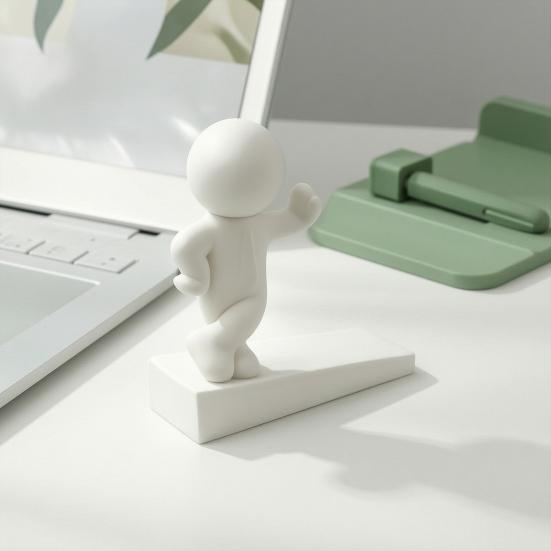 Jijijing Burr-free Doorstop, 3D Printed Stable Door Stop, One-Piece Molding Stopper, Kicking Man Design Doorstop Protects Walls Furniture