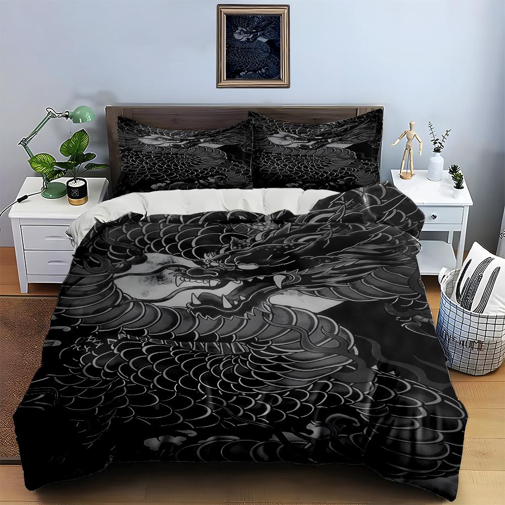 Dragon scale motif Bedding Duvet cover sets Duvet covers Pillowcases gifts (1 * Duvet Cover 2 * Pillowcases, without duvet insert)