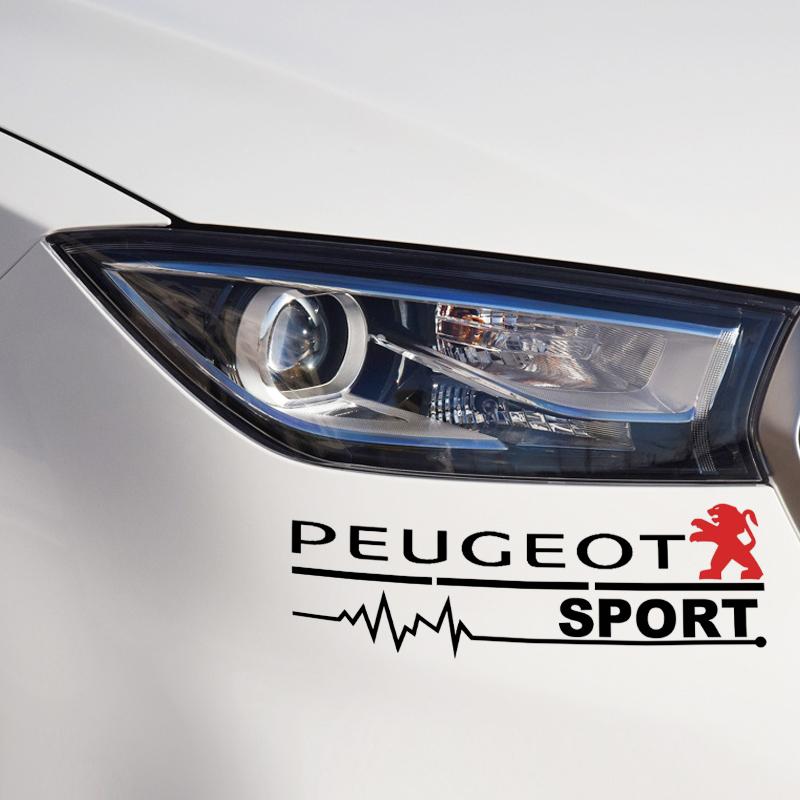 2pc Car Side Rearview Mirror Decor Stickers Car Logo Body Styling Decal For Peugeot 205 307 2008 207 308 107 408 508 106 301 206
