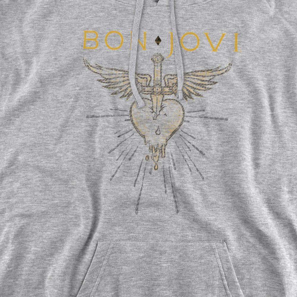 Bon Jovi Unisex Adult Greatest Hits Heather Hoodie