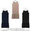 Kobe Lettuce Knit Black Size M Anti-Pilling Dress, Summer, Sleeveless, Women's, [E3293],