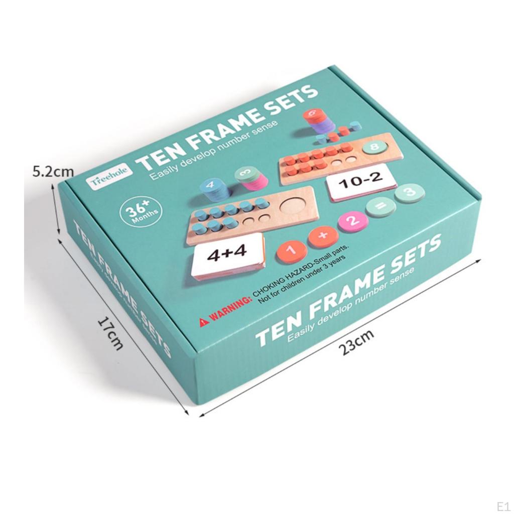 TenFrame Counting Toy Printed Numerals Ten Frame Set Arithmetic Symbols and Math for