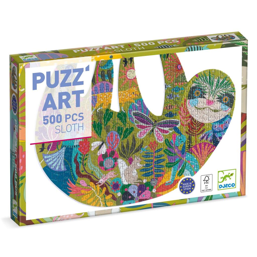 DJECO Faultier 500-Teile-Puzzle, Tierpuzzle, Lernspielzeug für Kinder, Alter 8-9, Mädchen und Jungen, Grundschüler, Geschenk,