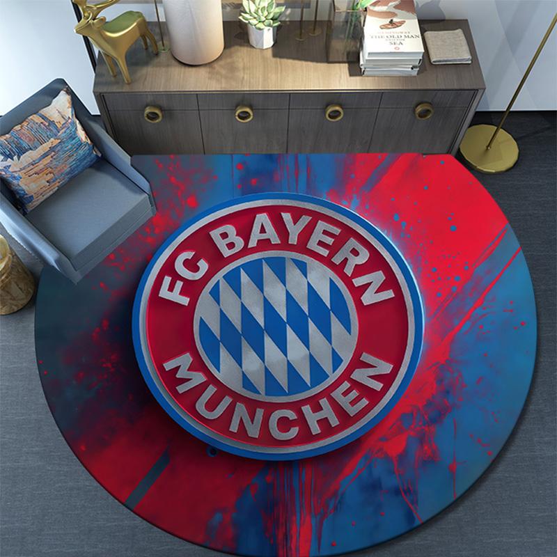 FC Bayern München Round Area Rug,Carpet Rug for Living Room Bedroom Sofa Playroom Decor,Non-slip Floor Mat