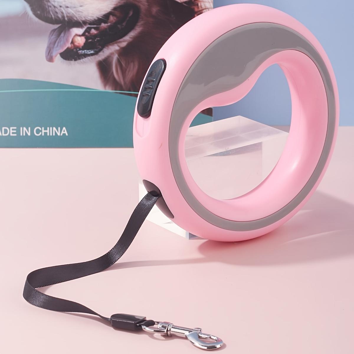 Retractable Dog Lead Heavy-Duty Extendable Dog Leads Strong Nylon Tape Leash One-Handed Brake Lock Tangle-Free Design for Small One-size светло-розовый