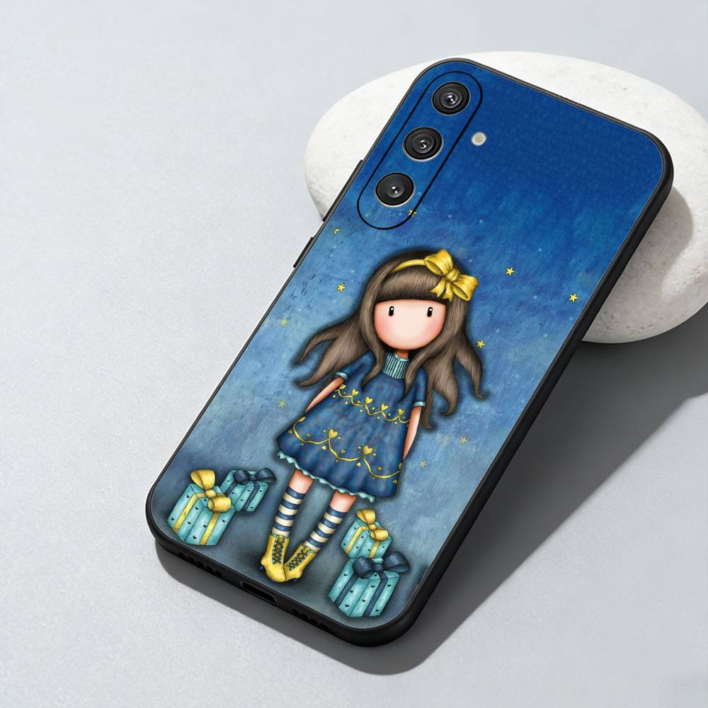 Cute S-santoro G-gorjuss Phone Case For Samsung Galaxy A73,A72,A71,A70,A52,A51 Others Soft Black Cover