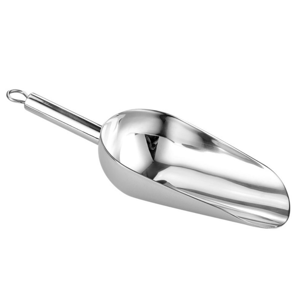Tail Hanging Hole Stainless Steel Ice Shovel 8/9/10/11/12in Dry Goods Shovel Bar Tool