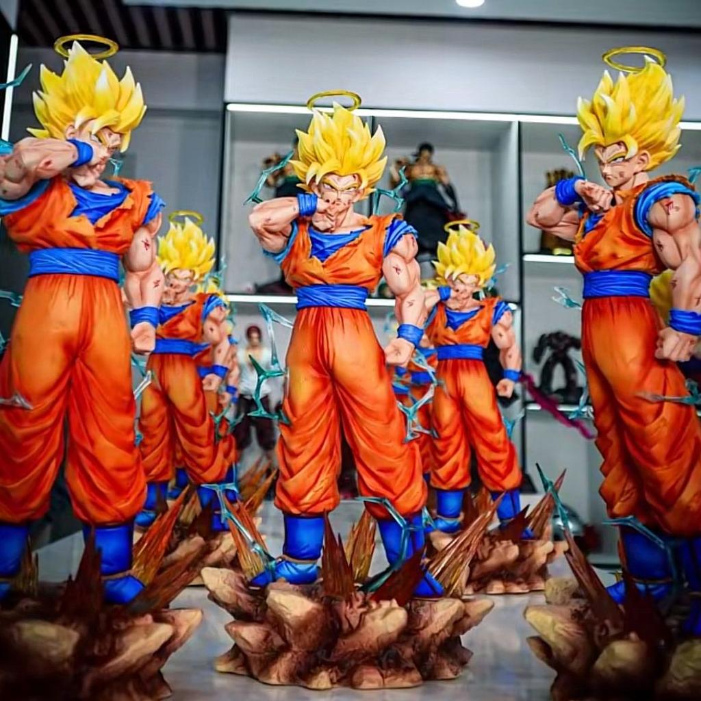 DX Studio Dragon BallZ Infinite Super Saiyan 2 Goku Form SSj3 11.81Inch/34cm Can be Glowing move PVC Battle Figure Toys Gifts