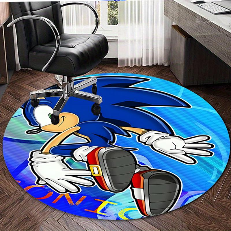1pc Sonic4 Design Printed Area Round Carpet for Bedroom Living Room Home Decor Rugs Mat Non Slip Mat Rug for Bedside