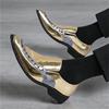 Fashion New Men Gold Black Rivet Slip On Casual Shoes Brand Designer Formal Wedding Dress Homecoming Footwear Zapatos Hombre