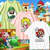 Summer Mario Print Cotton Oneck Short Sleeved Tshirt Anime Unisexs Shirts Women Tshirts Loose Versatile Cosplay Fashion Tops