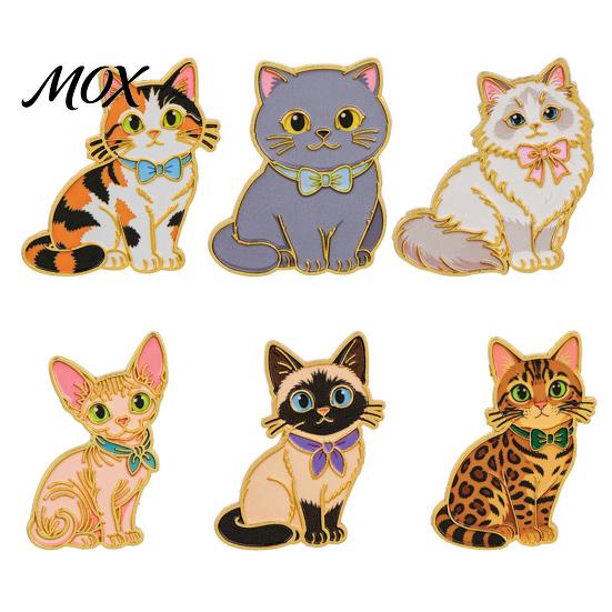 Clothes Accessory Enamel Bow Tie Cat Brooch, Cartoon Kitten Metal Badge Scarf Brooch Pin Pin, Hats Bags Scarves Decorative