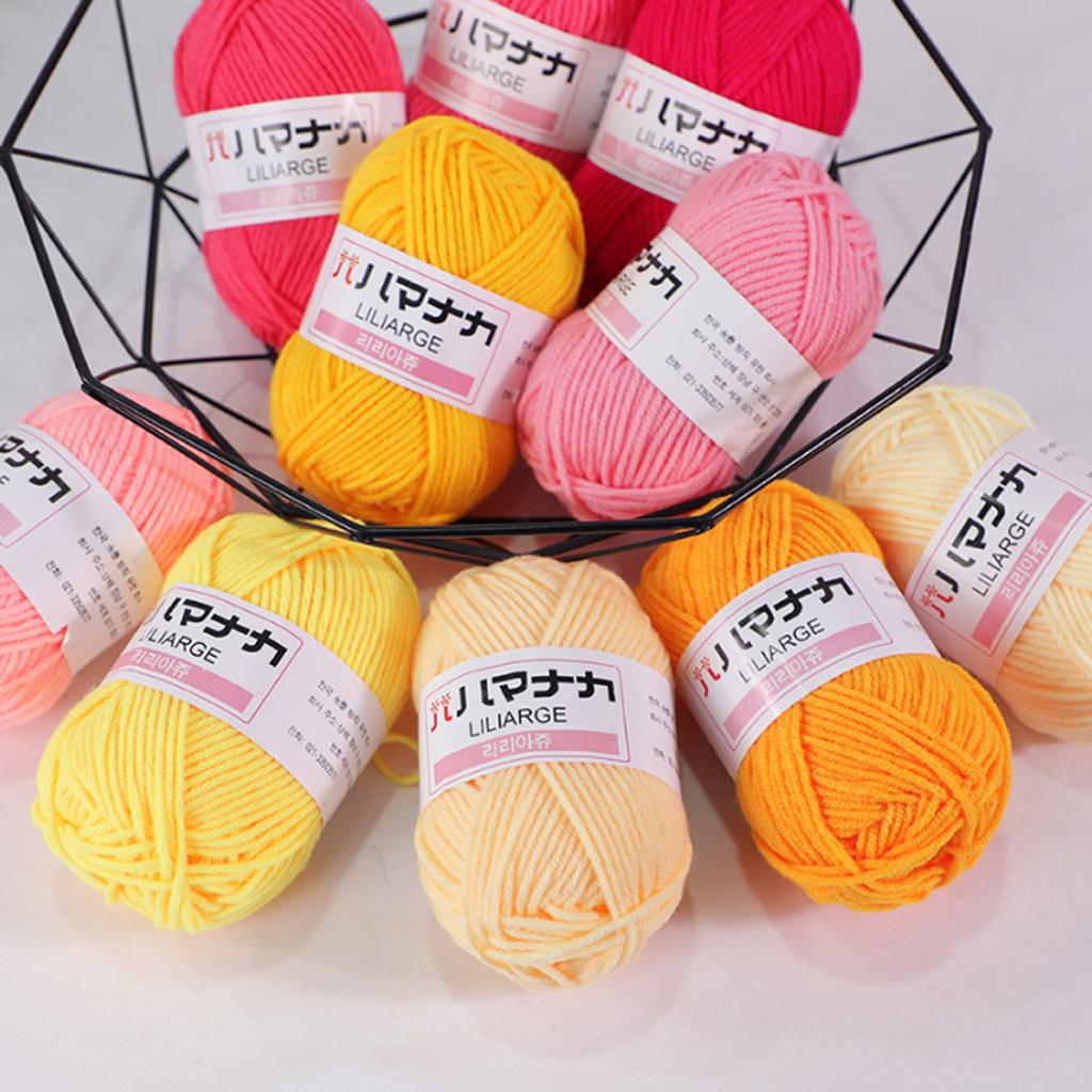 Acrylic Crochet Yarn - Craft Soft Knitted Yarn Multi-Color Crochet Yarn Diy Bulk Hand Woven Scarf Is An Ideal Gift For Beginners