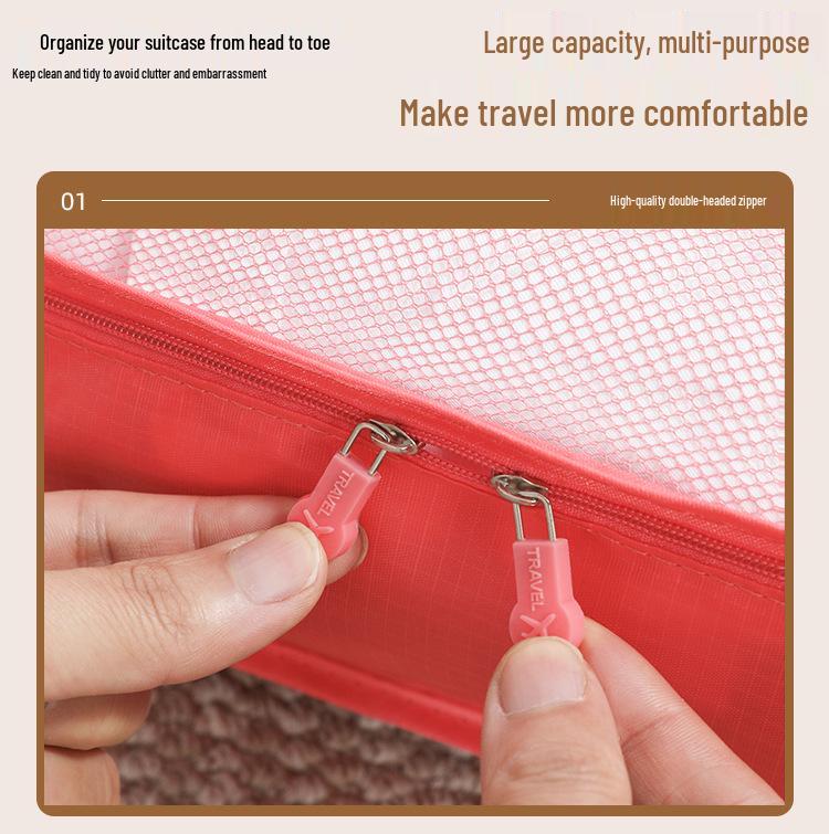 Travel Luggage Clothing Organizer Set - Six Piece Storage Bags