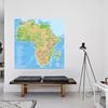 Französischer Kartenhintergrund-Afrikanischer Kontinent-Topografische Länderkarte,Wanddekoration,Geografisches Werkzeug,Tourismuswerkzeuge