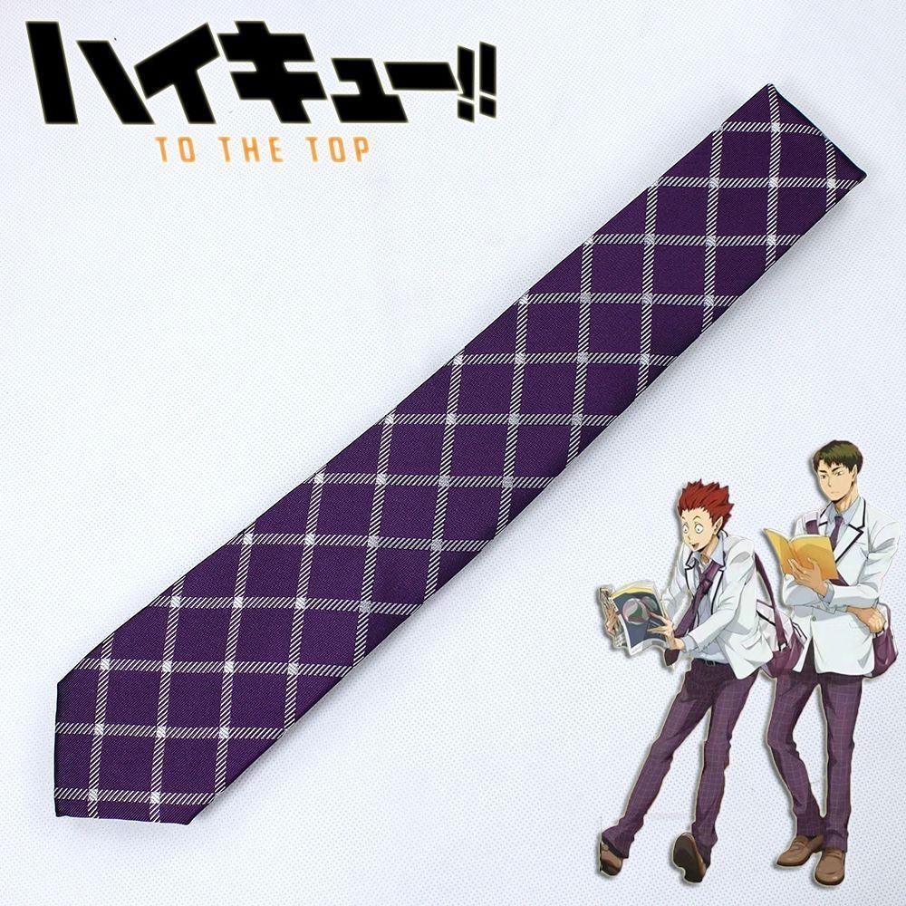 Haikyuu Tailed Sports Team Tie With Striped Pattern For Fans And Casual Wear